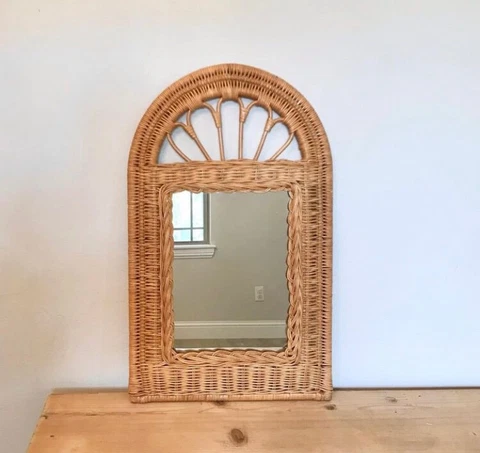 Vintage Wicker Mirror Cover