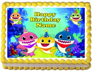 BABY SHARK Party Edible cake topper image decoration - Picture 1 of 10