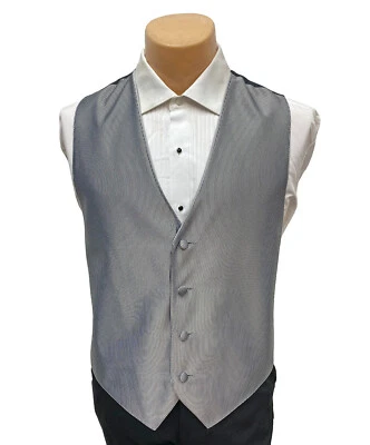 Men's Jean Yves Black & White Striped Tuxedo Vest Free Shipping ML Tall - Image 1 of 4