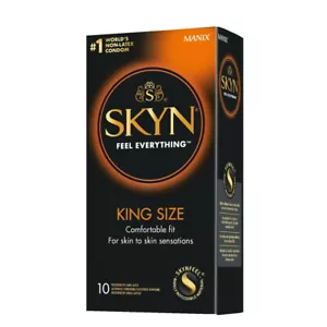 Skins Condoms - SKYN Latex Free Condoms King Size 10 Pack Real Feel Condoms - Picture 1 of 1
