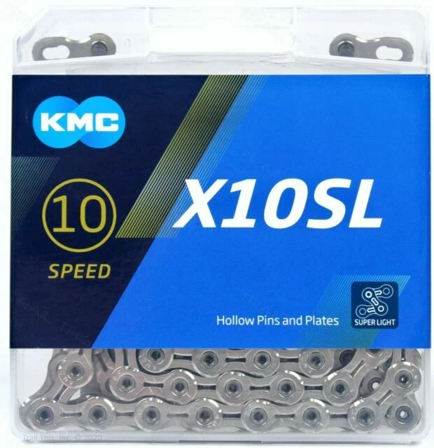 KMC X10SL CP 116L 116 Links 10 Speeds Bicycle Chain - Silver