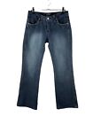 Freego Bootcut Denim Jeans Womens Size 28 Blue Zip Close Logo Pockets Casual