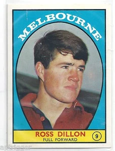 1968 A Scanlens # 9 Ross DILLON Melbourne Near Mint - Picture 1 of 1