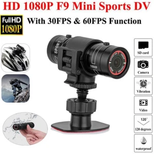 Full HD 1080P Mini F9 Sport DV Kamera Fahrrad Motorrad Helm Action DVR Video Cam - Bild 1 von 14