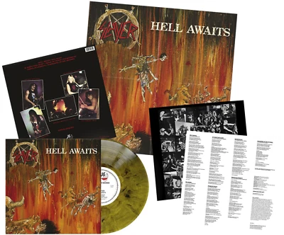 SLAYER - Hell Awaits Limited Olive Green Marbled Vinyl LP  + Poster 500 WW NEU - Bild 1 von 3