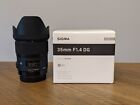 Sigma for Canon 35mm f/1.4 DG Art Lens - Perfect condition