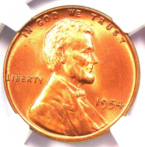 1954 Lincoln Wheat Cent Penny 1C 1954-P - NGC MS67 RD - Rare MS67 - $5,000 Value Cover