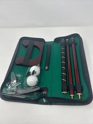 Portable Collapsible Practice Putter 3 Piece Golf Set w/Case Office Travel  - Image 1 of 4