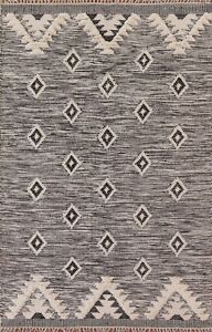 Geometric Kilim-Moroccan Tribal Area Rug 5x7 Hand-Woven Wool