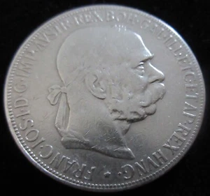 MDS AUSTRIA AUSTRIA HABSBURGO 5 CORONA 1900 "FRANZ JOSEPH I.", PLATA #AA - Imagen 1 de 2