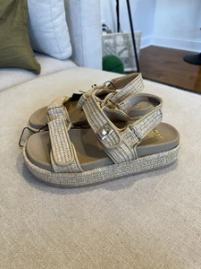 Steve Madden NYC Women’s Platform Sandals, Tan Raffia, Women’s Sz 7, NWT - Picture 1 of 7