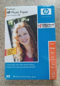 HP Premium Photo Paper Glossy 4"x6" 60 Sheets 10 mil - Picture 1 of 4