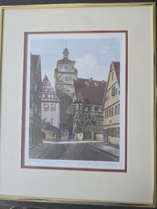 Ernst Geissendorfer Original Color Etching Rothenburg Weisser Turm Germany - Picture 1 of 10