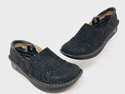 Sapato confortável Alegria feminino Debrah EUA tamanho 9 UE 39 paisley em relevo preto - Imagem 1 de 4