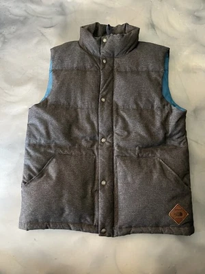 The North Face Mens Goose Down Blend Puffer Vest Sz M Gray Blue Melange - Image 1 of 4