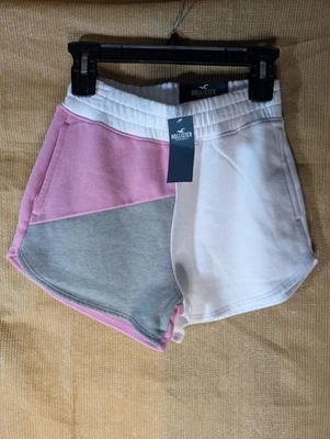 Hollister Pantalón Corto Polar Mujer Talla Extra Pequeño Rosa y Gris Nuevo Con Etiquetas Foto 1 de 3