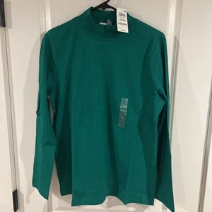 Karen Scott Essentials Verde Cuello Alto Talla L Kelly Verde Manga Larga Algodón - Imagen 1 de 5