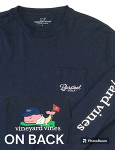 Barhocker Golf Weinberg Reben Herren große L Tasche Langarm blau Tshirt - Bild 1 von 9