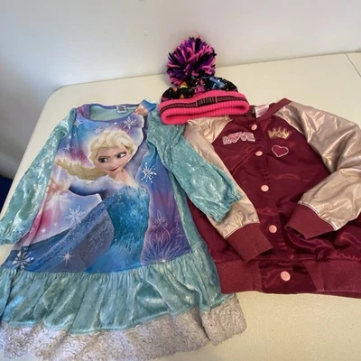 Niña Talla 6 Ropa Chaqueta Elsa Frozen Love Chaqueta Pj Vestido Justicia Sombrero Lote de 3 Foto 1 de 4