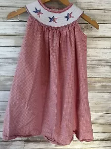 Anavini gesmoktes Mädchenkleid Größe 5 rot 4. Juli patriotische Unabhängigkeit j286 - Bild 1 von 4