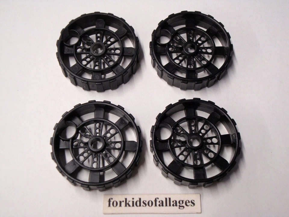 4 Ruedas KNEX Negro Estrecho 2" Plástico Radios Rueda K'nex Repuestos Foto 1 de 1