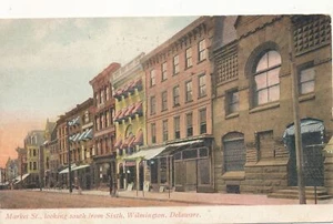 WILMINGTON DE - Market Street Looking South From Sixth Postcard - 1907 - Picture 1 of 2