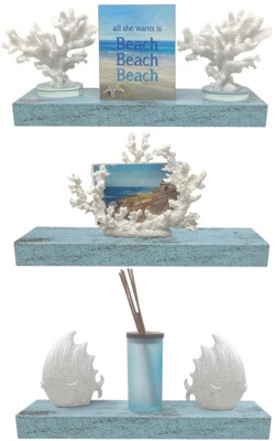 Sorbus Floating Shelves, Rustic Hanging Wall Rectangular Shelf Décor - 16" 3-Pk - Image 1 of 3