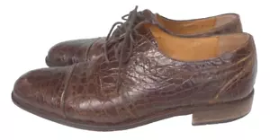 Scarpe eleganti uomo Zelli in vero coccodrillo taglia 9 M marrone - Foto 1 di 8