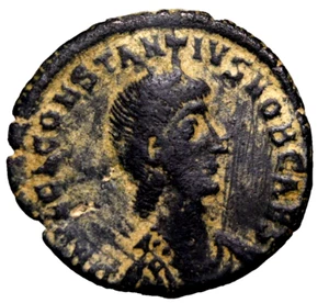 Constantius Gallus, 351-355. Centenionalis Spearing War Gladiator Barbarian Coin - Picture 1 of 4