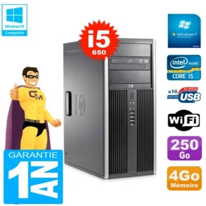 PC HP 8100 Tour Core i5-650 RAM 4Go Disque 250Go Graveur DVD Wifi W7 - Photo 1/1