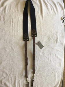 Northrun Horse Breast Collar W/ Navy, Leather Attachments, snap clips Horse Size - Picture 1 of 5