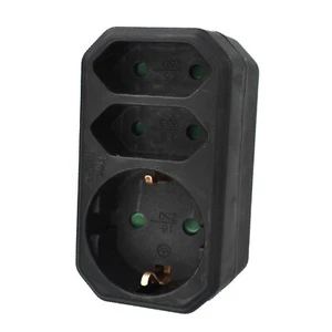 3-fach Steckdosenadapter Adaptersteckdose Multistecker Mehrfachstecker schwarz - Bild 1 von 1
