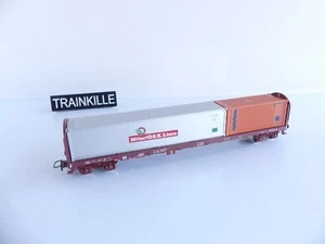 (1) 6751 / JOUEF FRANCE WAGON PLAT A DOSSIER + CONTAINERS - Picture 1 of 3