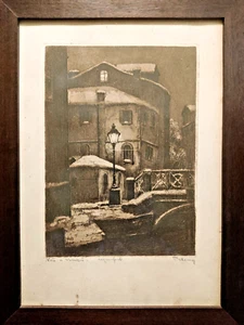 Radierung "Notte a Venezia" (Nacht in Venedig) von Pericle Menin - Bild 1 von 3