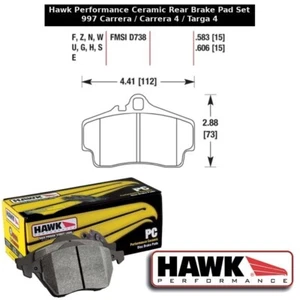 Hawk Performance Ceramic Rear Brake Pad Set 997.1 Carrera / Carrera 4 / Targa 4 - Picture 1 of 2