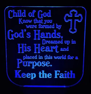 Religious, Christian, Verses and Sayings Acrylic Lights - Picture 1 of 4