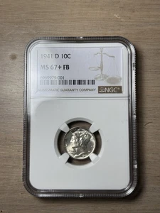 1941-D Mercury Dime NGC MS67+ FB - Picture 1 of 5