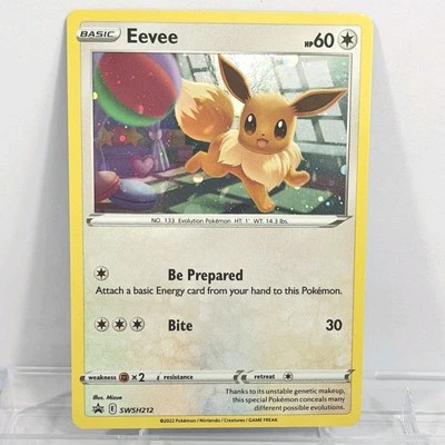 Eevee SWSH212 Holo Black Star Promo Pokemon TCG Sword & Shield Promo Cards 2022 - Image 1 of 4