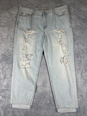 Pantalones de mezclilla para mujer Seven7 Marilyn Boyfriend talla 16 desgastados tiro alto cónicos Foto 1 de 4