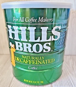 Hills Bros Naturally Decaffeinated Coffee 39 Oz (2lbs 7 oz) New Unopened Can - Picture 1 of 11