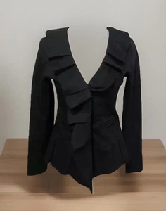 BOO RADLEY “How Do I Love Thee” Black Frill Jacket. Size 8. New $159.95 - Picture 1 of 8