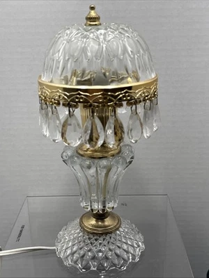 Vintage Michelotti Lamp Crystal Boudoir Parlor Light 10” 18 Prisms  - Image 1 of 4