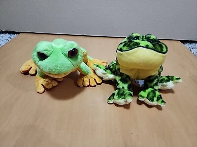 GANZ LIL' KINZ Tree Frog And BULLFROG Plush HS109 HS114 NO TAG OR CODE  LOT - Image 1 of 4