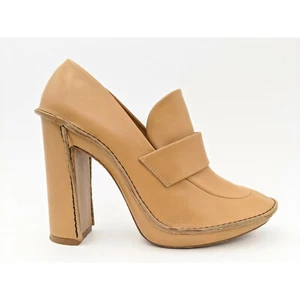 Chloe Tan Nude Leather Platform Heel Booties Womens 6 / 36 - Picture 1 of 9