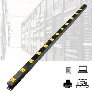 Power Strip 12 Outlet 4 FT Metal Cord Switch Long Bench Desk Indoor Work - Picture 1 of 12