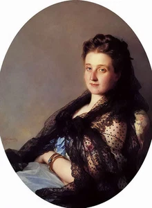Oil painting franz xavier winterhalter - portrait of a lady free shipping canvas - Picture 1 of 1
