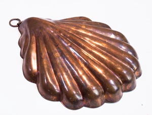 Molde de cobre vintage vieira concha de mar con percha decoración de pared - Imagen 1 de 3