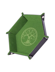 Piste de dés Yggdrasil Arbre vert - Cuir et Velours FR Epic ForgeEF0004c - Imagen 1 de 2
