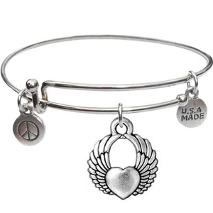 Bangle Bracelet and Winged Heart - USA Made - BBandJT159 - Picture 1 of 1