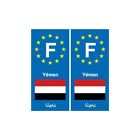 F Europe Yémen Yemen 2 autocollant plaque